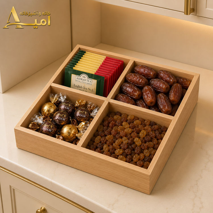 باکس پذیرایی چوبی مربع ( ۲۵ سانتی)