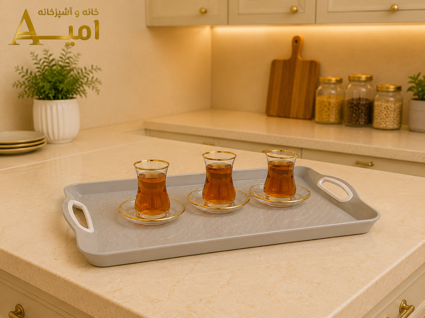 سینی پلاستیکی  سایز ۲ باران( طول ۱۵ سانت)