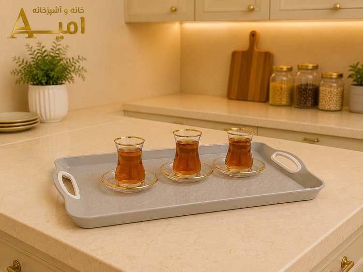 سینی پلاستیکی سایز ۲ باران( طول ۱۵ سانت)